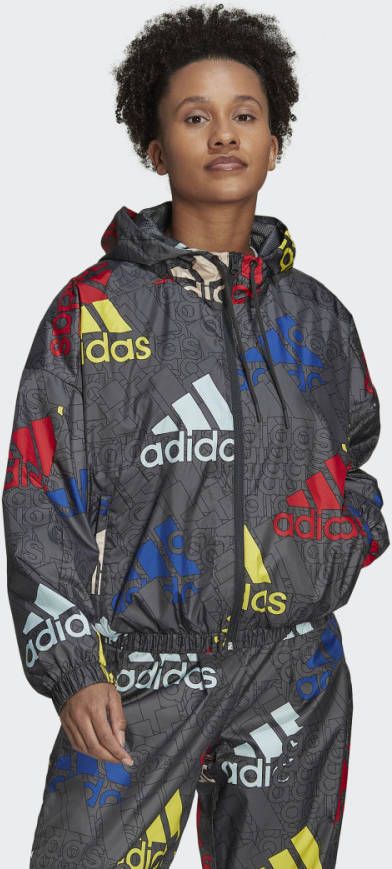 Adidas Essentials Multi colored Logo Loose Fit Dames Jackets