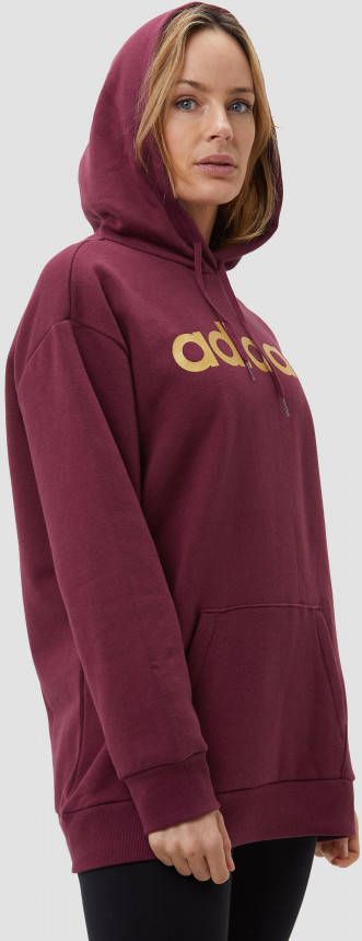 Adidas Performance fleece sporthoodie donkerrood/goud