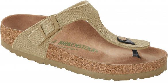 Birkenstock Women's Gizeh TEX Canvas Vegan Rivet Logo Sandalen Normal, beige
