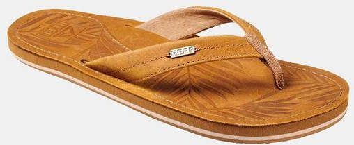 Reef Drift Away Leather Caramel Slipper Dames Roze