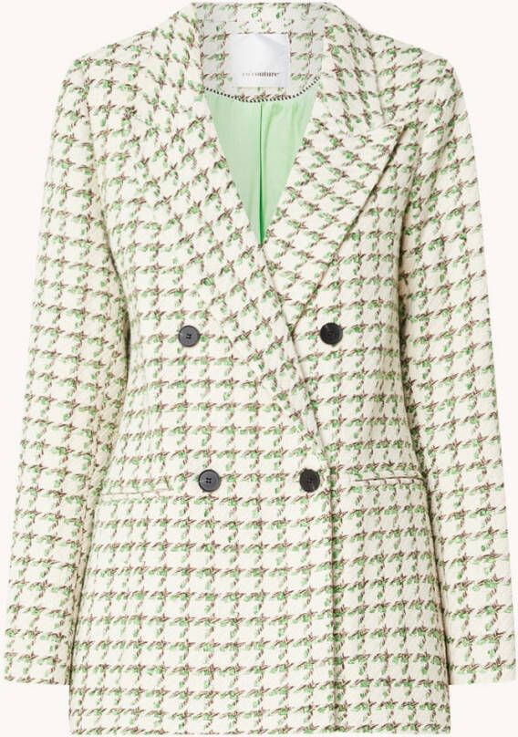 Co'Couture Boucle Check oversized double breasted blazer in wolblend