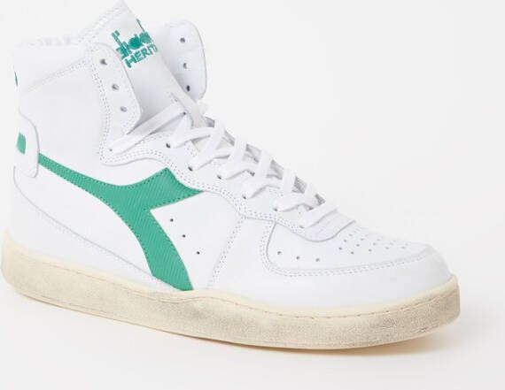 Diadora Heritage Mi Basket Used White Green Sneakers