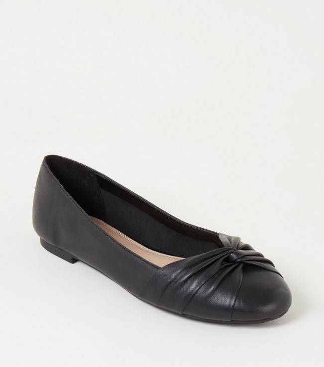 Dune London Hanson ballerina van leer