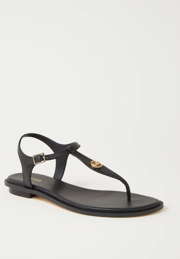 Michael Kors Mallory Thong leren sandalen zwart