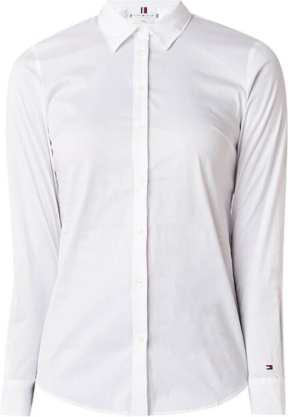 Tommy Hilfiger Heritage slim fit blouse van stretch katoen