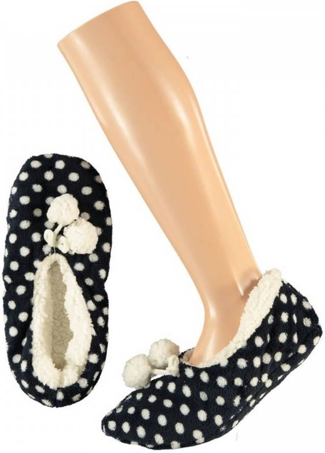 Apollo Dames Ballerina Pantoffels/sloffen Stippen Navy 39 Sloffen Volwassenen