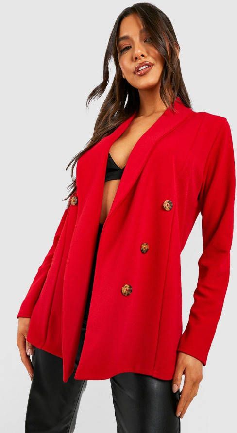 boohoo Baggy Color Pop Blazer, Red