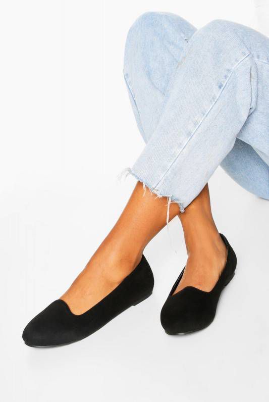 boohoo Basic Pantoffel Ballerina'S, Zwart