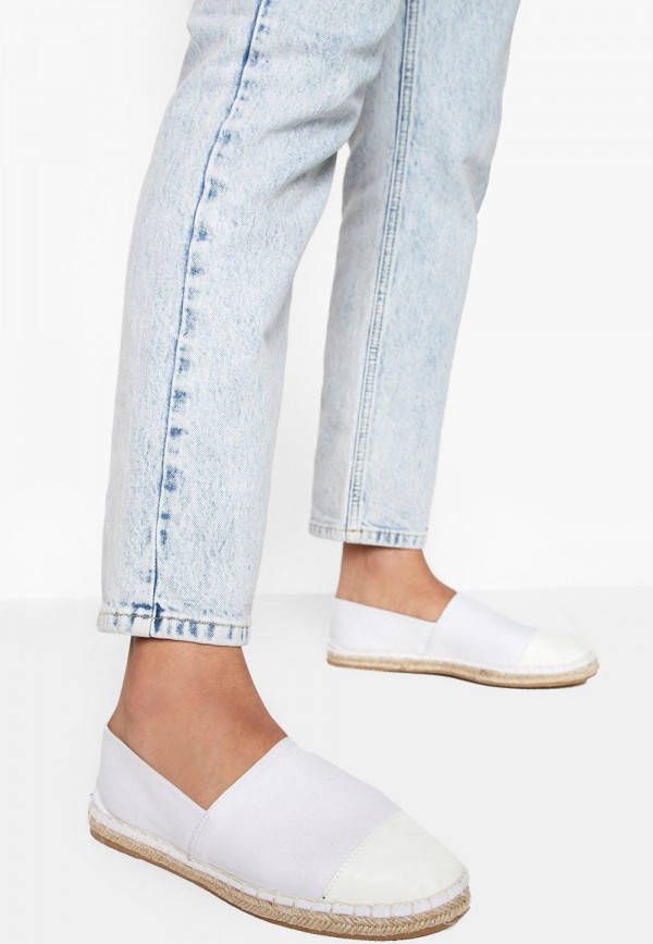 boohoo Brede Gesloten Espadrilles, White
