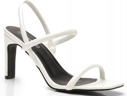 boohoo Platte Lage Tweedelige Hakken, Wit