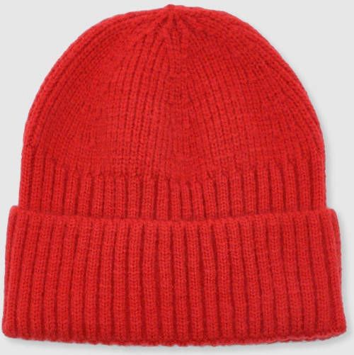 boohoo Geribbelde Basic Muts, Red