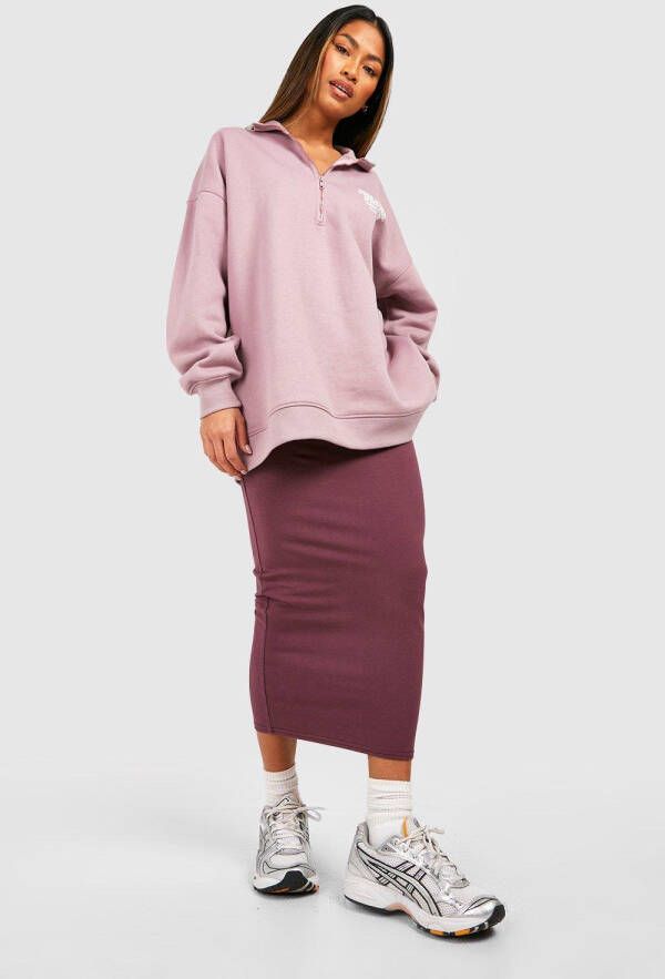 boohoo Katoenen Mix & Match Midaxi Rok, Plum