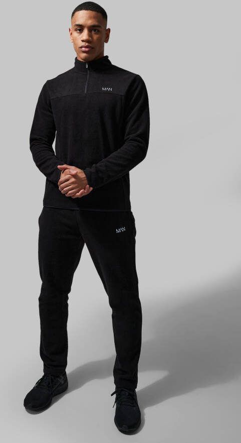 boohoo Man Active Polar Fleece Trainingspak, Black