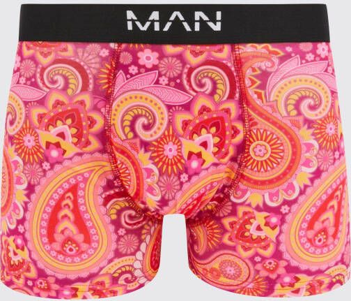 boohoo Man Paisley Print Boxers, Purple