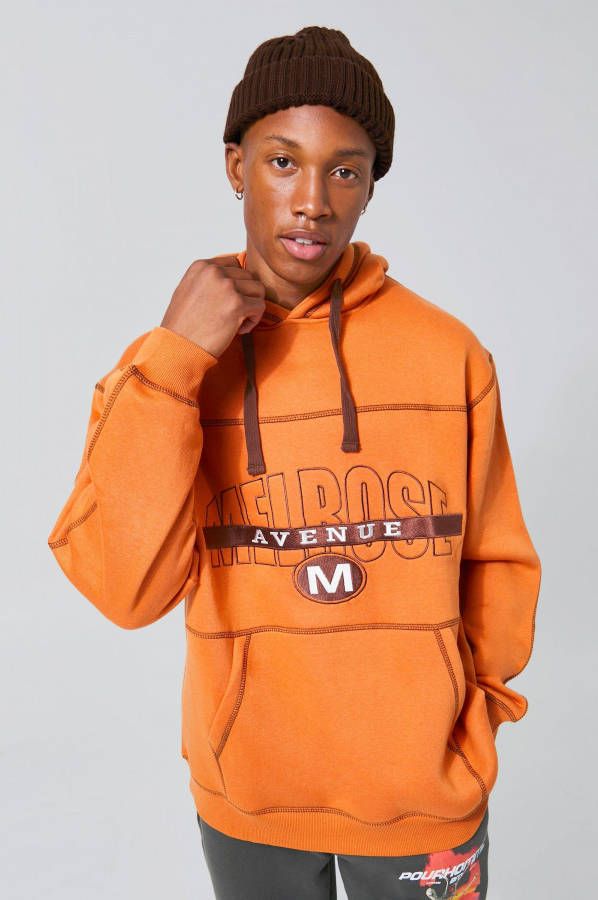 boohoo Oversized Contrasterende Melrose Hoodie, Orange