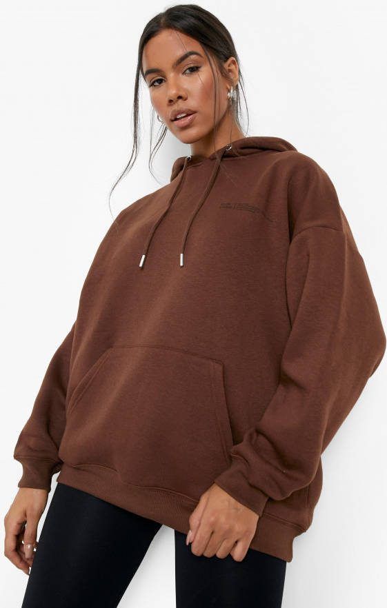 boohoo Oversized Dsgn Hoodie, Chocolate