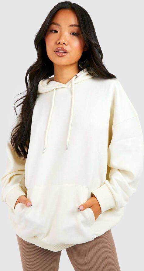 boohoo Petite Basic Oversized Hoodie, Ecru