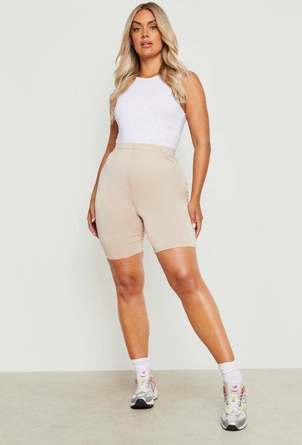 boohoo Plus Colour Pop Fietsbroekje, Stone