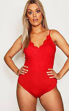 boohoo Plus Premium One Piece, Red