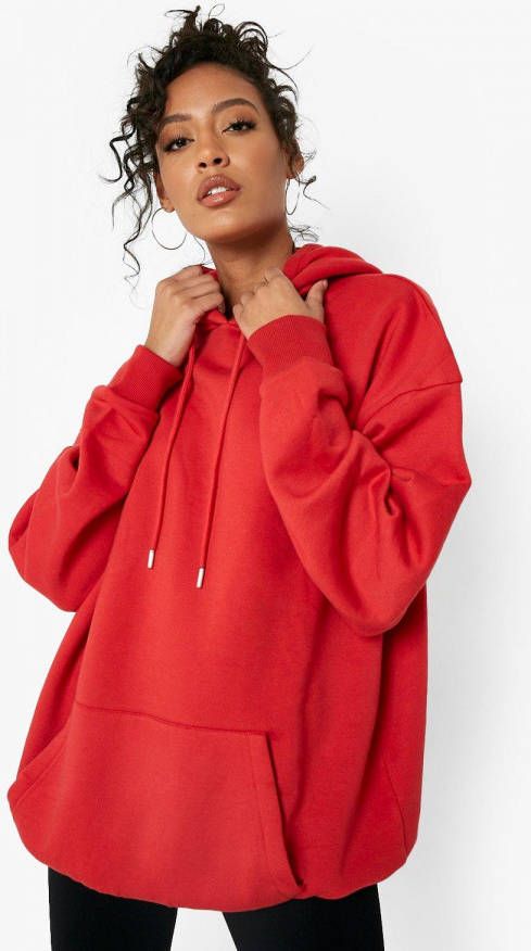 boohoo Tall Gerecyclede Oversized Hoodie, Red