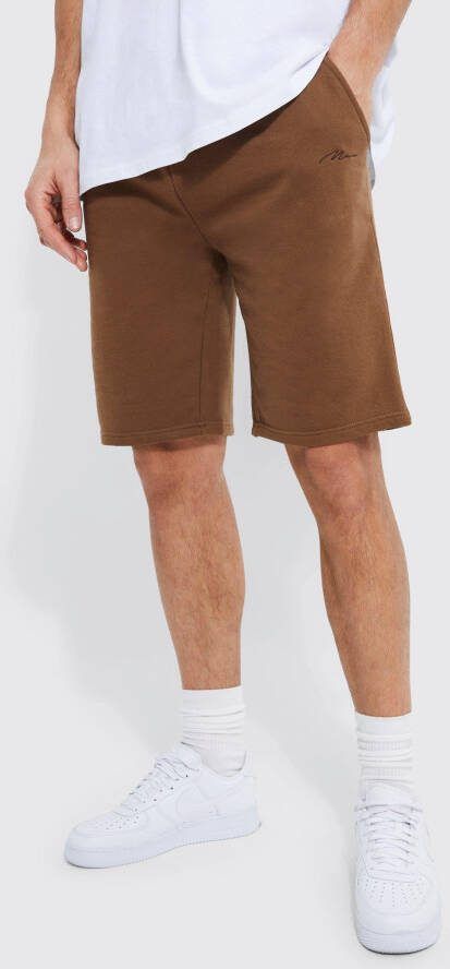 boohoo Tall Jersey Regular Fit Shorts, Chocolate