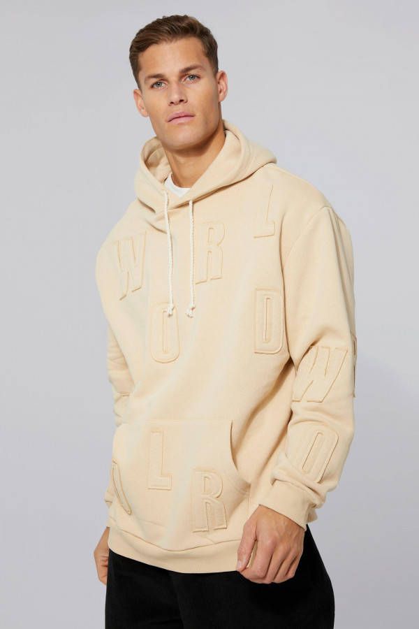 boohoo Tall Oversized Versleten Hoodie, Sand