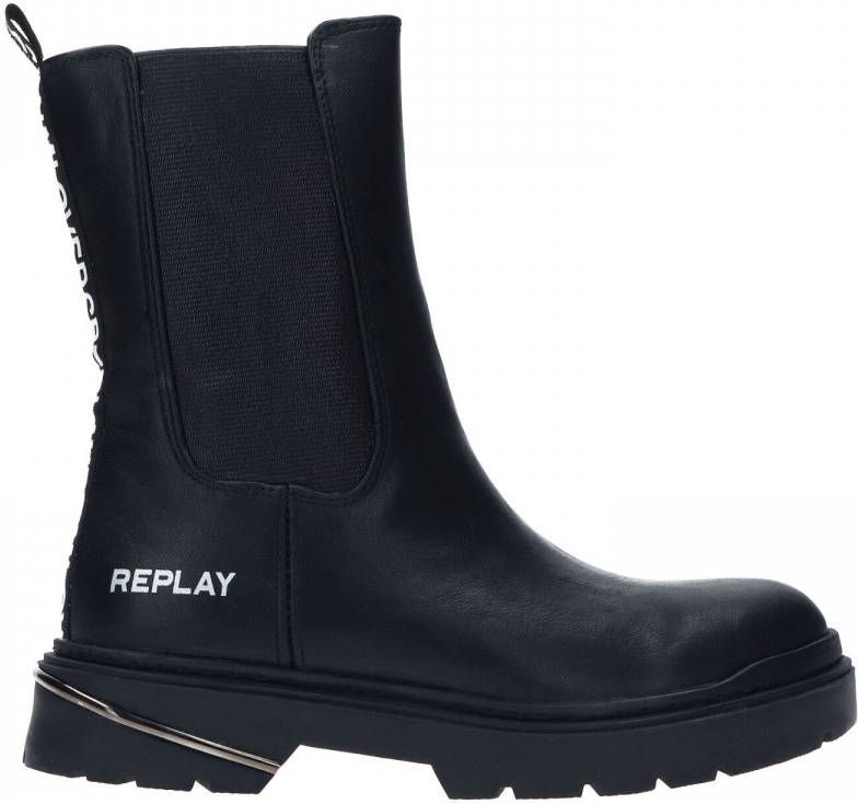 REPLAY POP hoge chelsea boots zwart