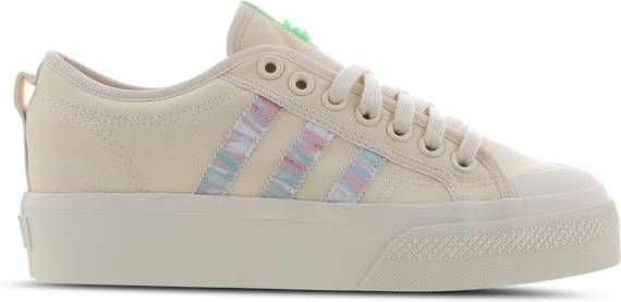 Adidas Nizza Platform Hi Dames Schoenen Beige Textil, Leer