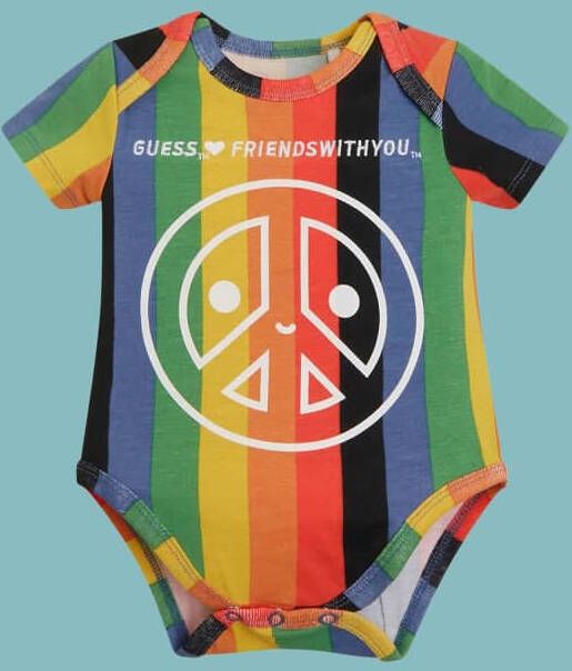 Guess Romper Logo Gestreepte Print