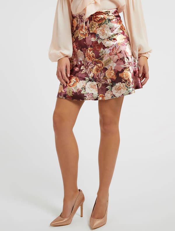Guess Satin Rok Bloemenprint