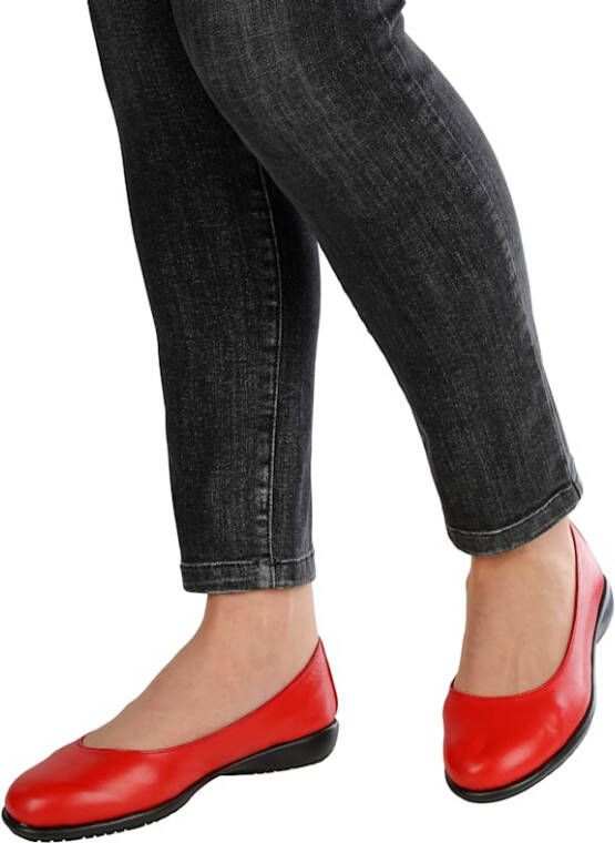 alba moda Ballerina van zacht leer Rood