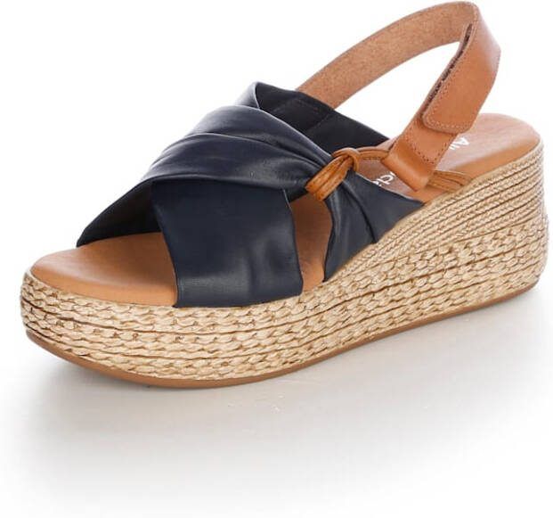 alba moda Sandaaltje extra zacht Navy/Cognac