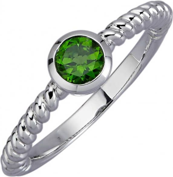 KLiNGEL Damesring van echt zilver Groen