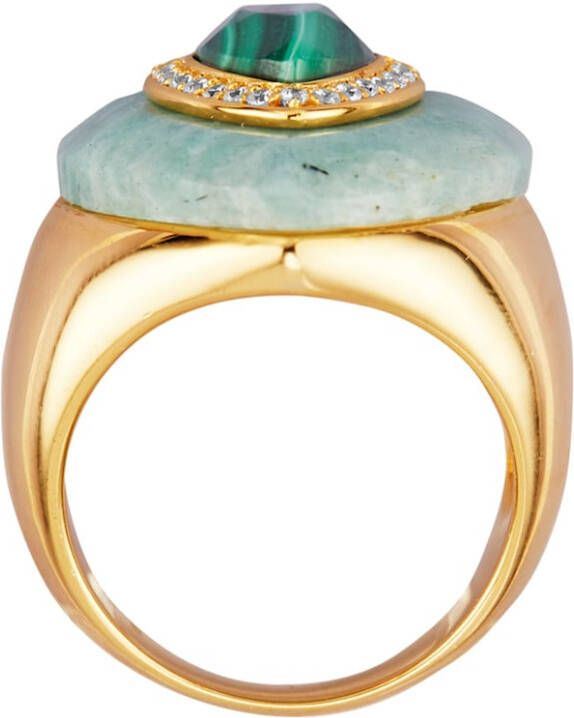 KLiNGEL Damesring van echt zilver Groen