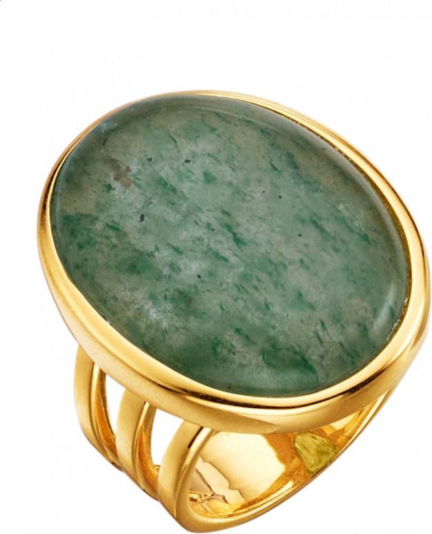 KLiNGEL Damesring van verguld zilver Groen