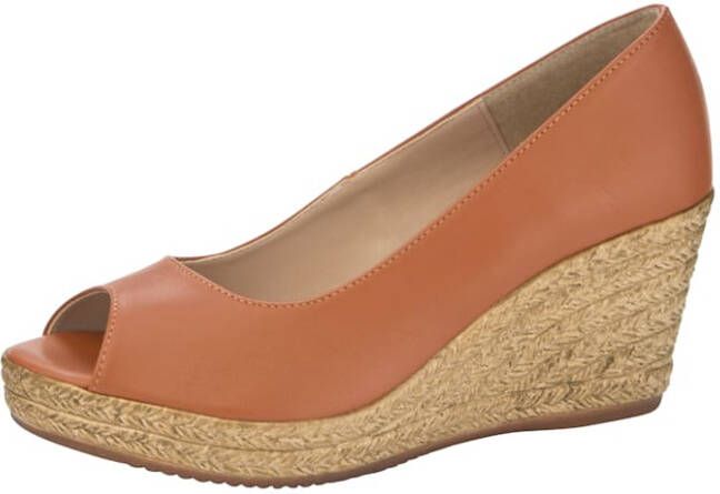 KLiNGEL Peeptoe van hoogwaardig geitennappa Cognac