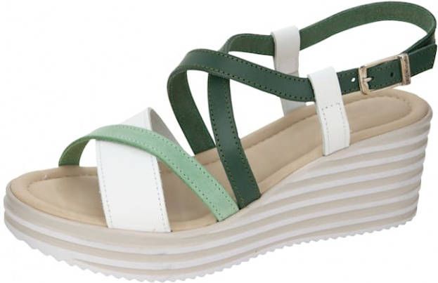 KLiNGEL Sandaaltje in drie harmonieuze kleuren Groen/Wit/Mint
