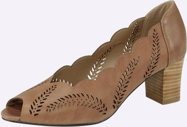 Peeptoe in cognac van heine