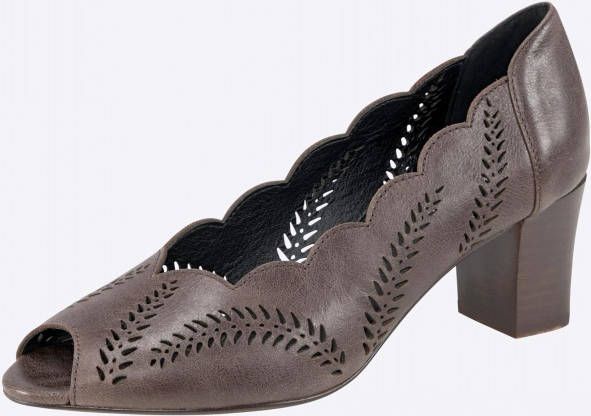 Peeptoe in donkerbruin van heine