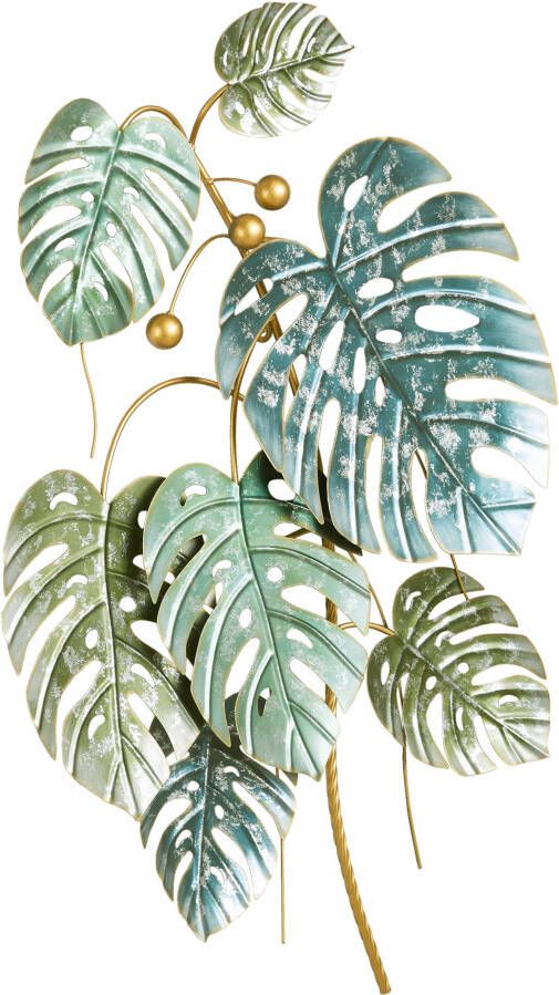 Wanddecor. bladeren in groen/goudkleur van heine home