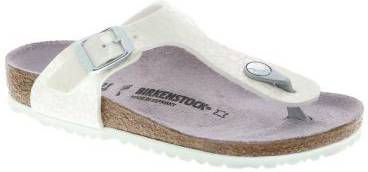 Birkenstock Gizeh metallic stones white narrow