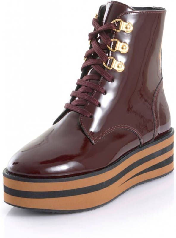 alba moda Boot van imitatielakleer Bordeaux