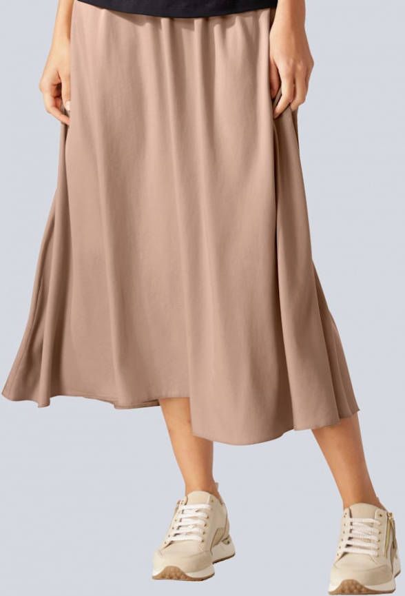 alba moda Rok van papertouch materiaal Taupe
