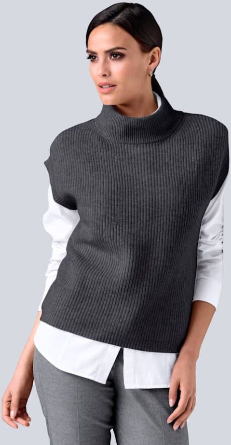 alba moda Spencer van hoogwaardig zuiver kasjmier Antraciet