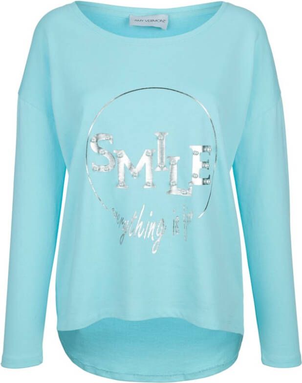 AMY VERMONT Sweatshirt Turquoise/Zilverkleur