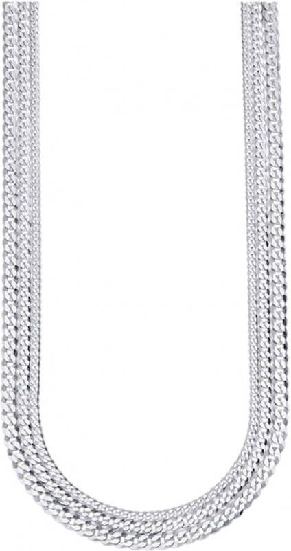 KLiNGEL Gourmetteketting van echt zilver Zilverkleur