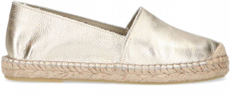 Manfield Gouden leren espadrilles