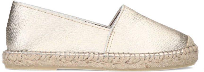 Manfield Goudkleurige leren espadrilles