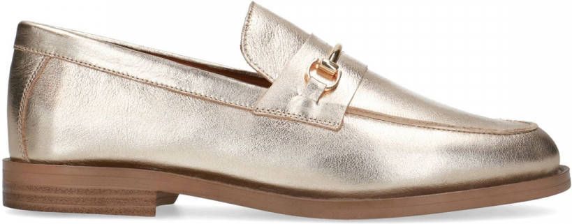 Manfield Goudkleurige leren loafers