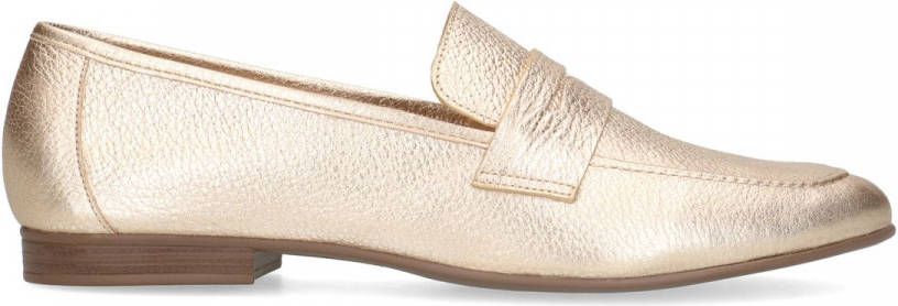 Manfield Goudkleurige leren loafers